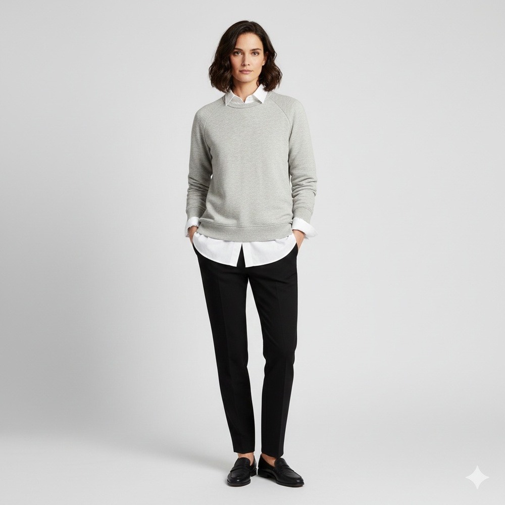 Velvet by Graham & Spencer Light Gray Crewneck Sweatshirt Pullover Top Size S